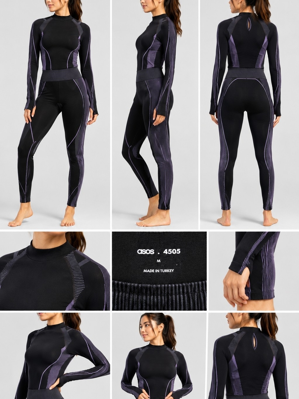 ASOS Black and Purple Kids One-Piece Active Set